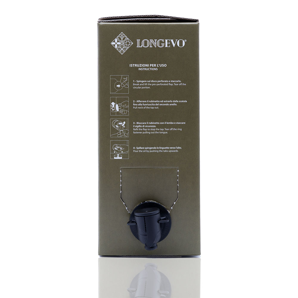 confezione bag in box da 3 litri olio extravergine di oliva monocultivar coratina erogatore confezione bag in box da 3 litri olio extravergine di oliva monocultivar coratina erogatore
