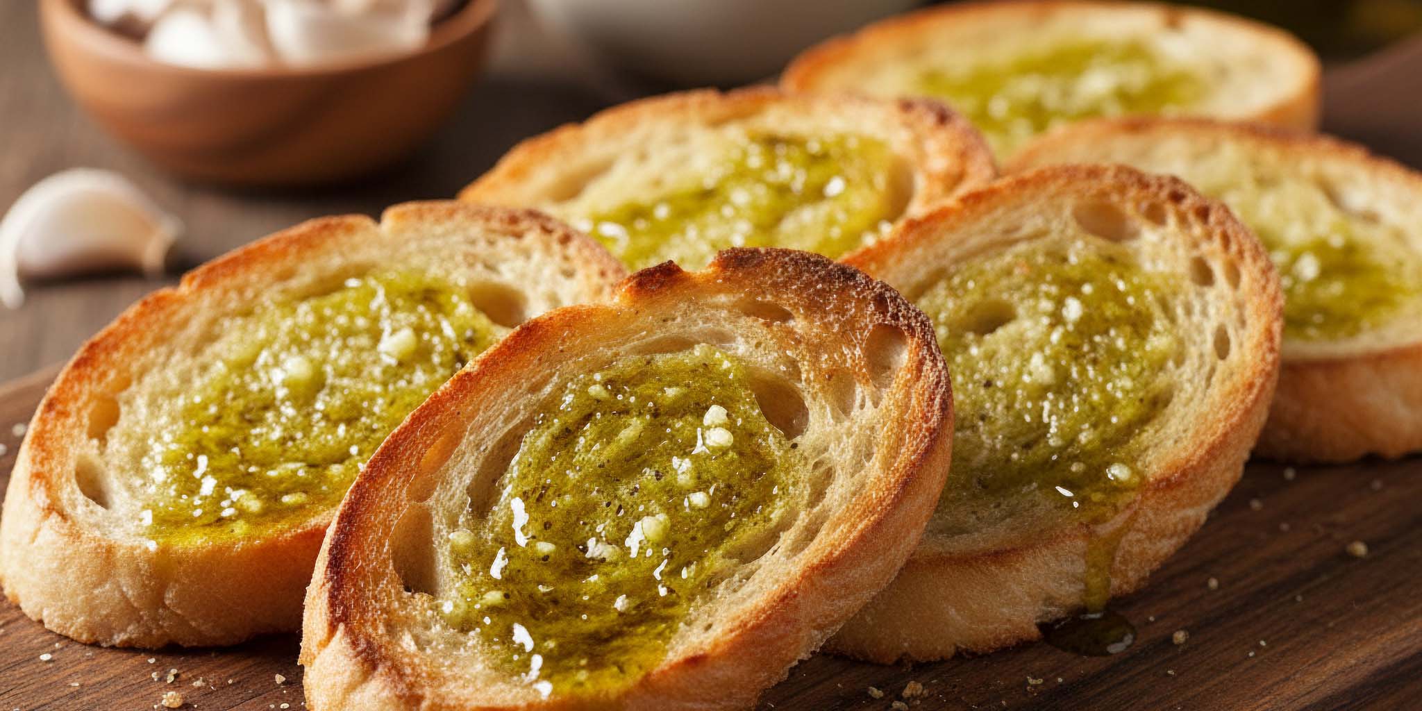 foto di bruschetta pugliese con olio extra vergine di oliva coratina sale e aglio